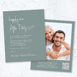 Chic Foto QR Code Hochzeitsempfang Einladung