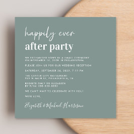 Chic Foto Sage Green Wedding Empfang Einladung