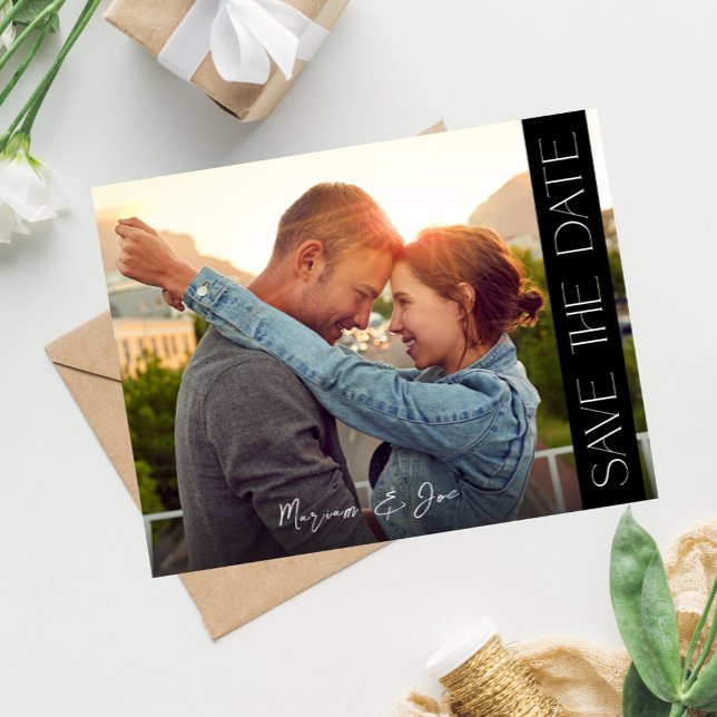 Chic Foto Strip Save the Date Einladung (Von Creator hochgeladen)