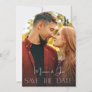 Chic Foto Supérieur Verti Save the Date Arc Einladung