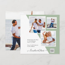 Chic Foto Wedding Invite QR Code Gerettet Datum Gr