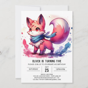 Chic Fox Birthday Einladung
