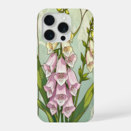 Chic foxgloves lily of the valley stained Glass iPhone 15 Pro Hülle
