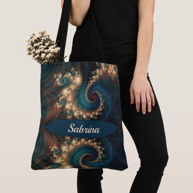 Chic Fraktal Mit Monogramm Tote Bag (Von Nahem)