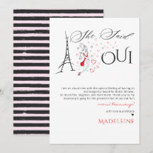 Chic Französisch Pariser sie sagte Oui Brautparty