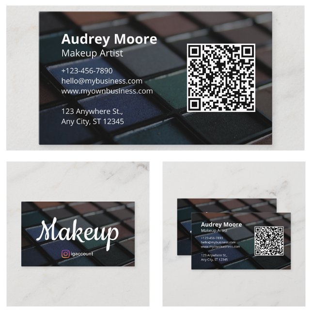 Chic Freelance Makeup Artist Vorlagen Visitenkarte (Chic Freelance Makeup Artist Templates Business Card
)