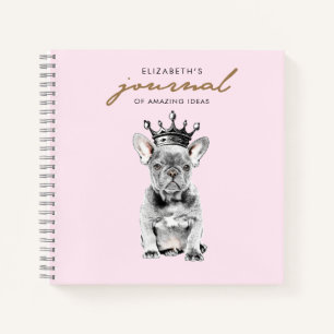 Chic French Bulldog Franchie Royal Pink Notizbuch