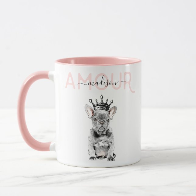 Chic French Bulldog Frenchie Liebe Royal Tasse (Links)