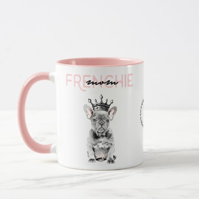 Chic French Bulldog Frenchie Mama Monogram Tasse (Links)