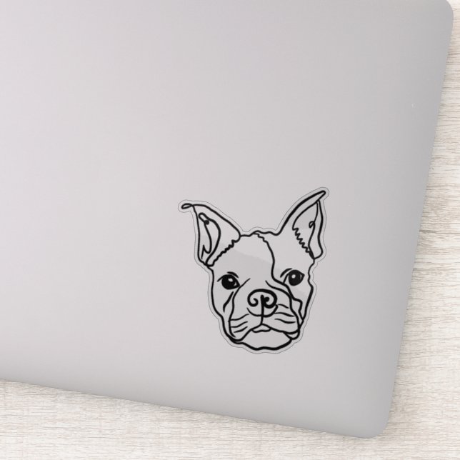 Chic French Bulldog Line Art: Bearbeiten Sie Ihren Aufkleber (Detail)