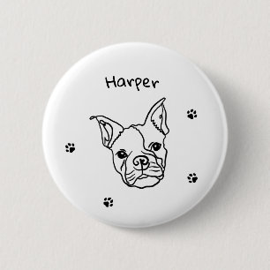 Chic French Bulldog Line Art: Bearbeiten Sie Ihren Button