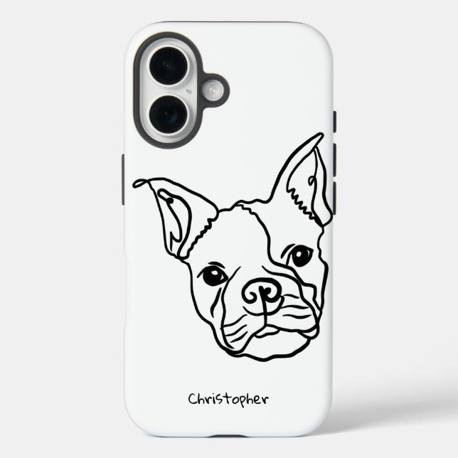 Chic French Bulldog Line Art: Bearbeiten Sie Ihren Case-Mate iPhone Hülle (Rückseite)