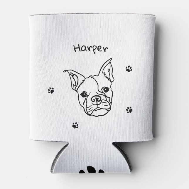 Chic French Bulldog Line Art: Bearbeiten Sie Ihren Dosenkühler (Vorderseite)