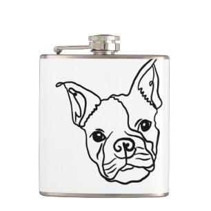 Chic French Bulldog Line Art: Bearbeiten Sie Ihren Flachmann