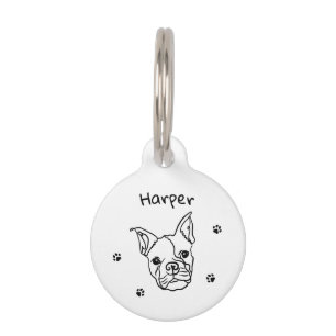 Chic French Bulldog Line Art: Bearbeiten Sie Ihren Haustiermarke