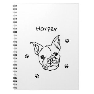 Chic French Bulldog Line Art: Bearbeiten Sie Ihren Notizblock