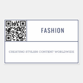 Chic French Navy Fashion Brand QR Code Rechteckiger Aufkleber