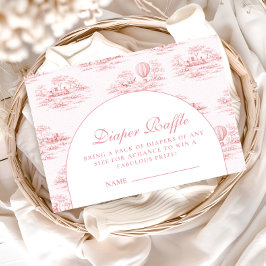 Chic French Toile Baby Shower Diapper Raffle Begleitkarte