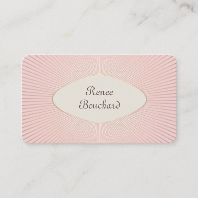 Chic French Vintag Gold Sunburst Blush Pink Visitenkarte (Vorderseite)