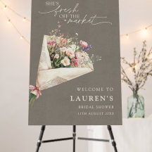 Chic Fresh Off the Market Floral Shower Welcome