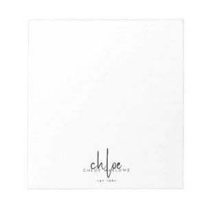Chic Friseur Minimalistisches Monogramm Notizblock