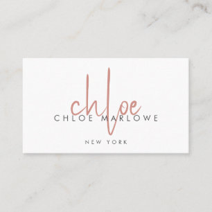 Chic Friseur Minimalistisches Monogramm    Visitenkarte