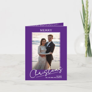 Chic Frohe Weihnachten Schrift auf violetter gefal