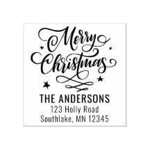 Chic Frohe Weihnachts-Script-Rücksendeadresse