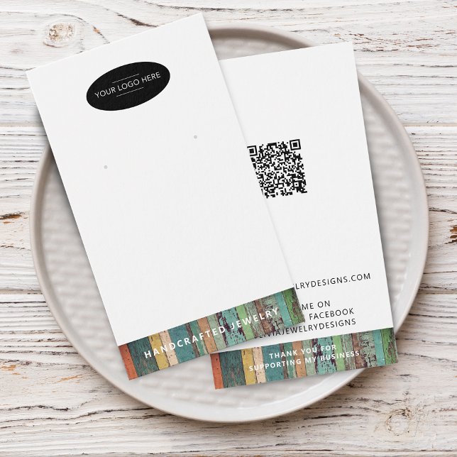 Chic Fügen Sie Ihr Logo QR Code Ohrring Display Ka (Chic Add Your Logo QR Code Earring Display Card)