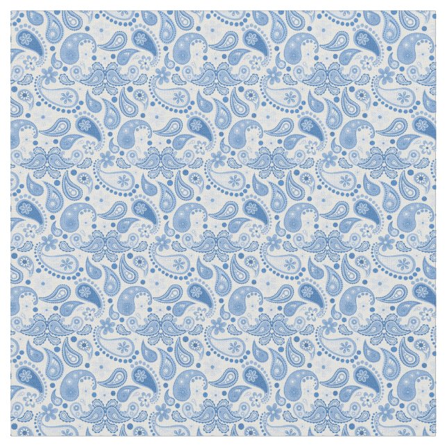 Chic Fun Blue und White Paisley Stoff (Nahaufnahme)