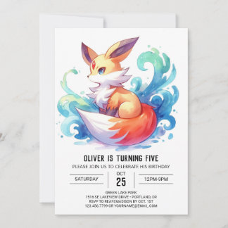 Chic Fun Fox Geburtstag Einladung