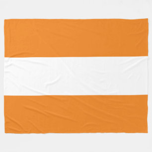 Chic Fun Sporty Bright Orange Weiße Streifen Fleecedecke
