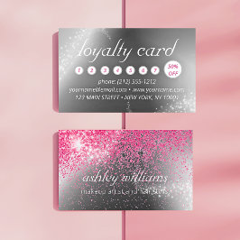 Chic funkelnass rosa Make-up und Haar Treuekarte Visitenkarte