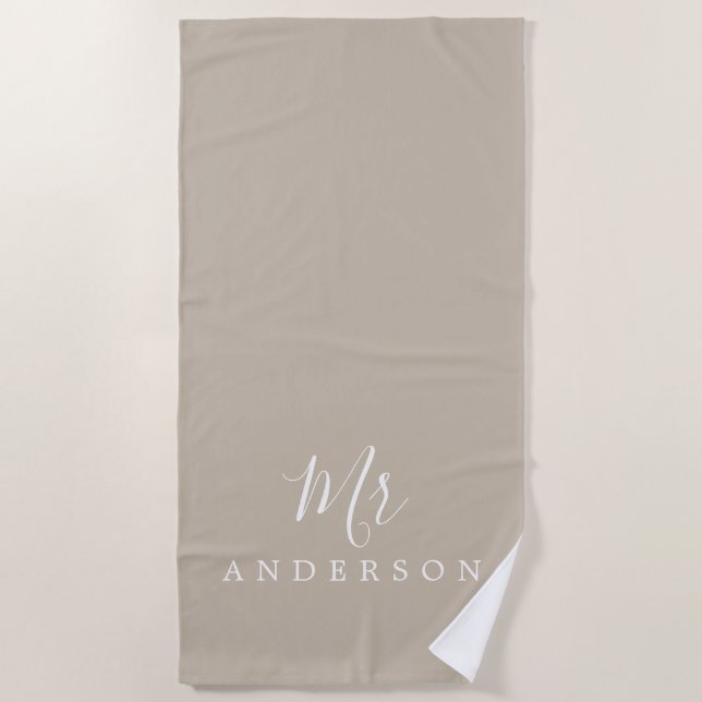 Chic Future Mr. Gray Monogram Strandtuch (Vorderseite)
