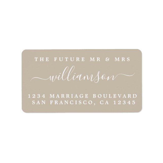 Chic Future Mr. Grey Wedding Rücksendeadresse Adressaufkleber (Vorne)