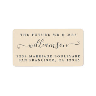 Chic Future Mr. Ivory Wedding Rücksendeadresse Adressaufkleber