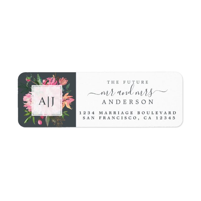 Chic Future Mr. Monogram Wedding Rücksendeadresse (Vorne)