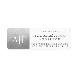 Chic Future Mr. Monogram Wedding Rücksendeadresse