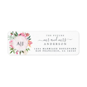 Chic Future Mr. Monogram Wedding Rücksendeadresse