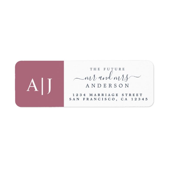 Chic Future Mr. Monogram Wedding Rücksendeadresse (Vorne)