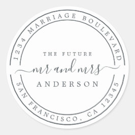Chic Future Mr. Wedding Rücksendeadresse Runder Aufkleber