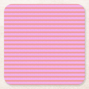 Chic Futuristic Geometric Stripes Pink Rechteckiger Pappuntersetzer