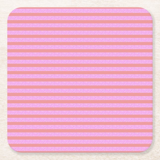 Chic Futuristic Geometric Stripes Pink Rechteckiger Pappuntersetzer (Vorderseite)