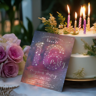 Chic Galaxy Star Constellation 16. Geburtstagspart Einladung