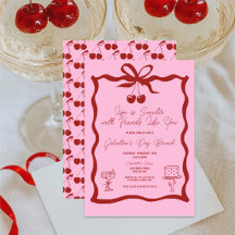 Chic Galentine's Day Bow Pink und Cherry Red