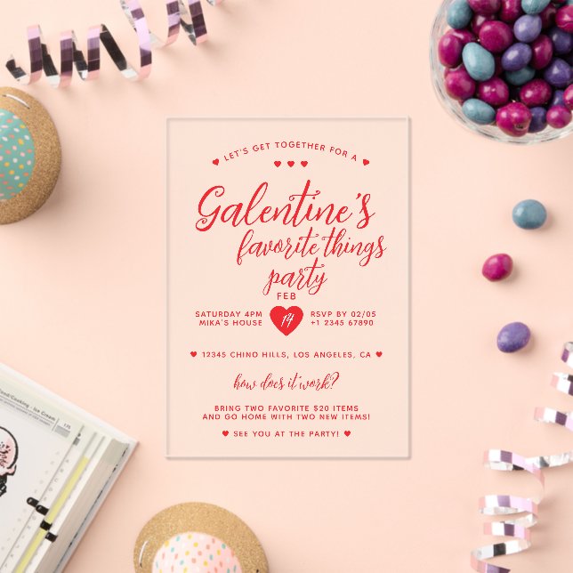 Chic Galentine's Favorite Things Party  Acryleinladungen (Insitu (Feier))
