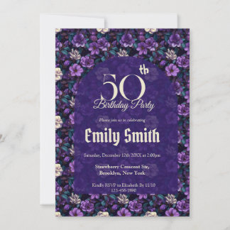 Chic Gardenias Fantasy 90. Geburtstag Einladung