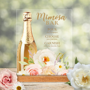 Chic Garten Blumen Brautparty Mimosa Acrylschild