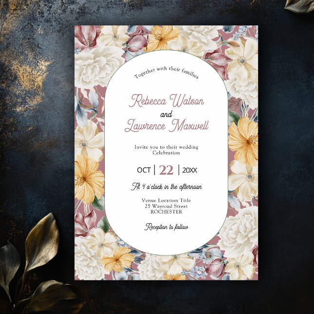 Chic gelb botanischer Garten Hochzeit Einladung (Von Creator hochgeladen)