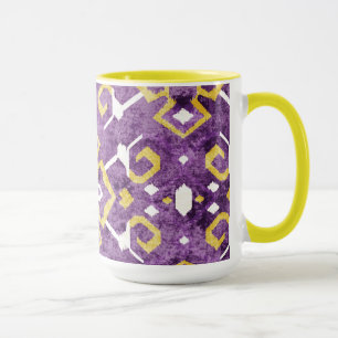 Chic gelb violett ikat Stammesmuster Tasse